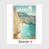Zakynthos Greece Illustration Travel Art Vintage シール (シート)