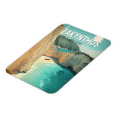 Zakynthos Greece Illustration Travel Art Vintage マグネット (左側)