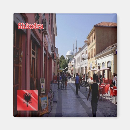 zAL006 SHKODHERセンターアルバニア、冷蔵庫 マグネット (正面)