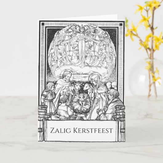 Zalig Kerstfeest カード (黄色い花)