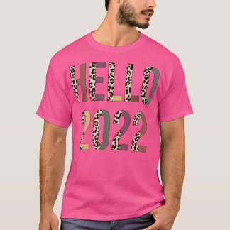 zAlR Hello 2022 Leopard Happy新年パーティー数 Tシャツ