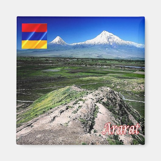 zAM008山ARARAT、アルメニア、アジア、冷蔵庫 マグネット (正面)