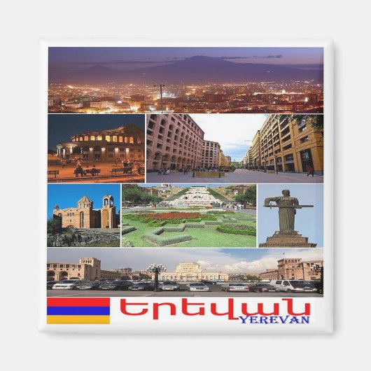 zAM011 I Love YERVAN, Armenia, Asia,冷蔵庫Magne マグネット (正面)