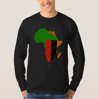 Zambia Flag Africa Continent Silhouette Gift for Z Tシャツ