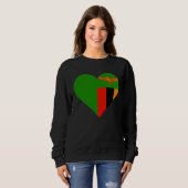Zambia Flag Heart Zambia  Love Zambia スウェットシャツ (正面フル)