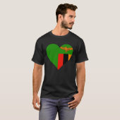 Zambia Flag Heart Zambia Love Zambia Tシャツ (正面フル)