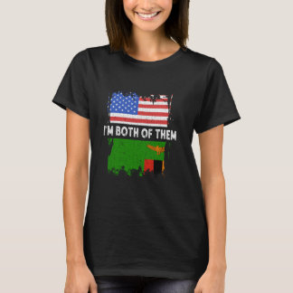 Zambia I'm Both Of Them Vintage USA America Zambia Tシャツ