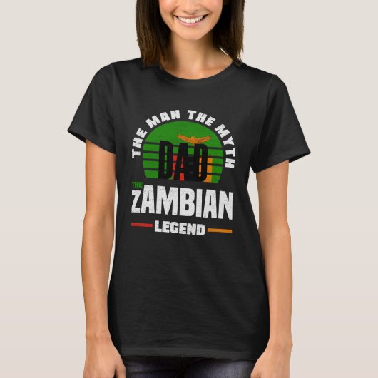 Zambian Zambia Zambian Flag Fathers Day Tシャツ (正面)
