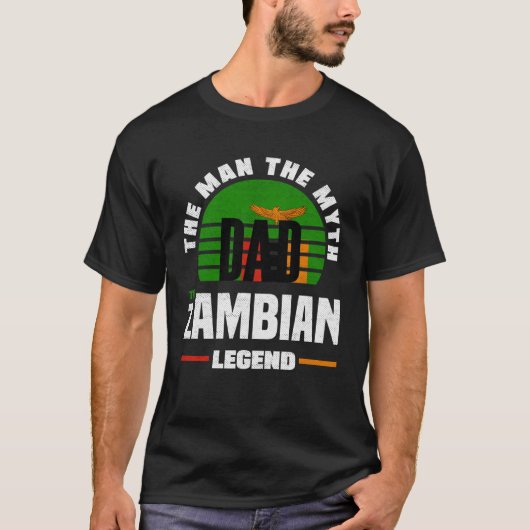 Zambian Zambia Zambian Flag Fathers Day Tシャツ (正面)