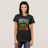 Zambian Zambia Zambian Flag Happiest When Im In Za Tシャツ (正面フル)