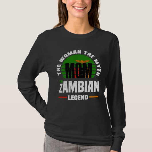 Zambian Zambia Zambian Flag Mothers Day Tシャツ (正面)