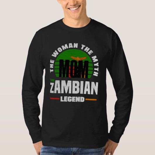 Zambian Zambia Zambian Flag Mothers Day Tシャツ (正面)