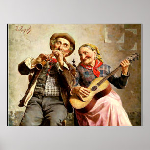 Zampigi - Sweet Music, 絵画ヴィンテージ ポスター
