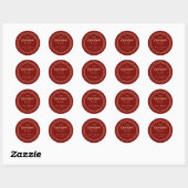 Zamzam Water Wedding Favor Sticker Islamic Burgund ラウンドシール (シート)