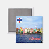 zAN003 WILLEMSTAD、アンティルオランダ、冷蔵庫 マグネット (正面/裏面)