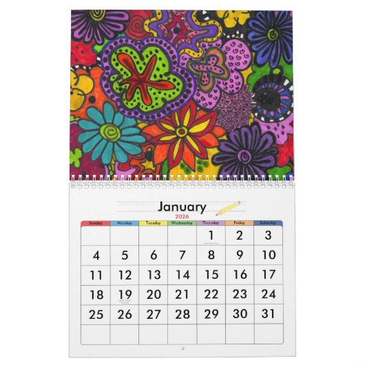 Zan Hanhofのオリジナルのアートワークのカレンダー! カレンダー (1月 2026)