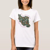 Zan Zendegi Azadi | ペルシャンギフト ピンク Tシャツ (正面)