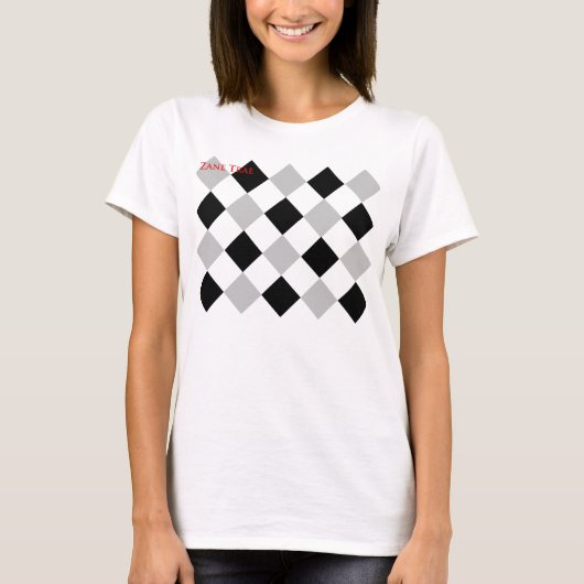 Zane Traeの女の子のアーガイル柄のなプリント Tシャツ (正面)