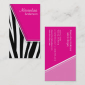 Zanyお尻Zebra印刷名刺(暗い赤紫色) 名刺 (正面/裏面)