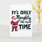 Zany It's Only Naughty The First Time Santa Christ カード (黄色い花)