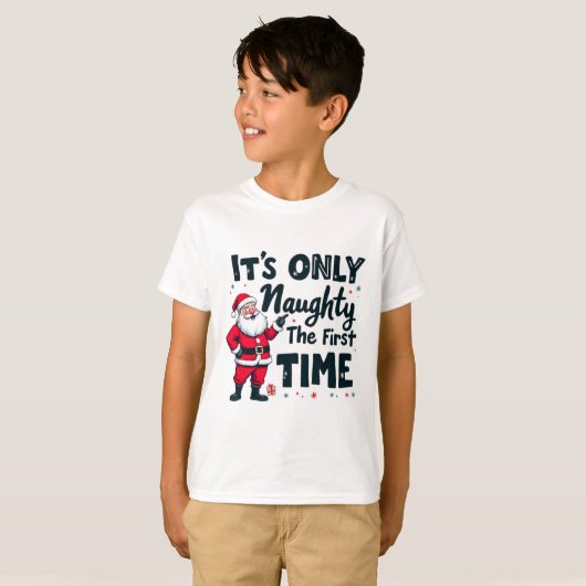 Zany It's Only Naughty The First Time Santa Christ Tシャツ (正面フル)