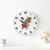 Zany Woman Running Clown ラージ壁時計 (ホーム)