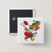 Zany Woman Running Clown 缶バッジ (正面&裏面)