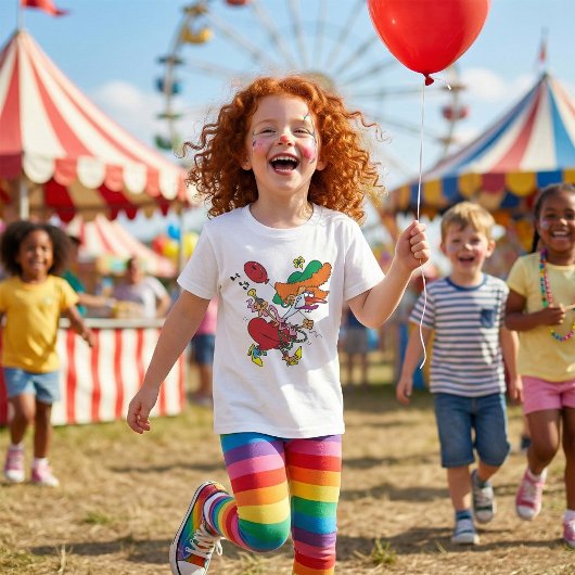 Zany Woman Running Clown Tシャツ