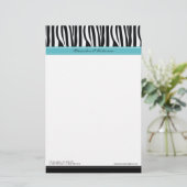 Zany Zebra Aquaデザイカスタマイズナの文房具 便箋 (スタンド正面)