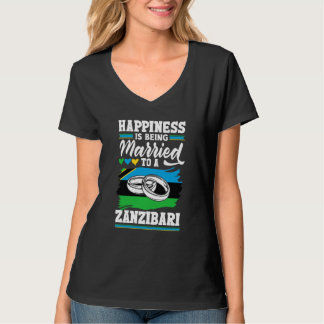Zanzibar Flag Happiness Is Being Married To A Zanz Tシャツ