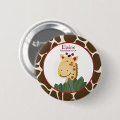 ZANZIBAR GIRAFFEプリント名タグのカスタムボタン 缶バッジ (正面&裏面)