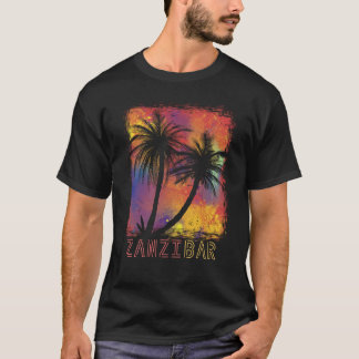 Zanzibar Surf Paradise Palm tree Vacation Beach Is Tシャツ