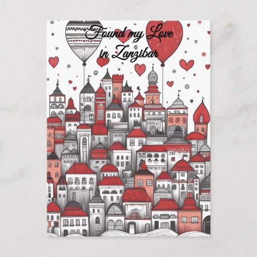 Zanzibar Valentine's Dayに恋を見つけた ポストカード (正面)
