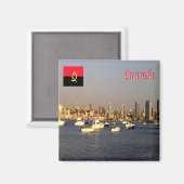 zAO007 LUANDA，アフリカ，冷蔵庫 マグネット (正面/裏面)