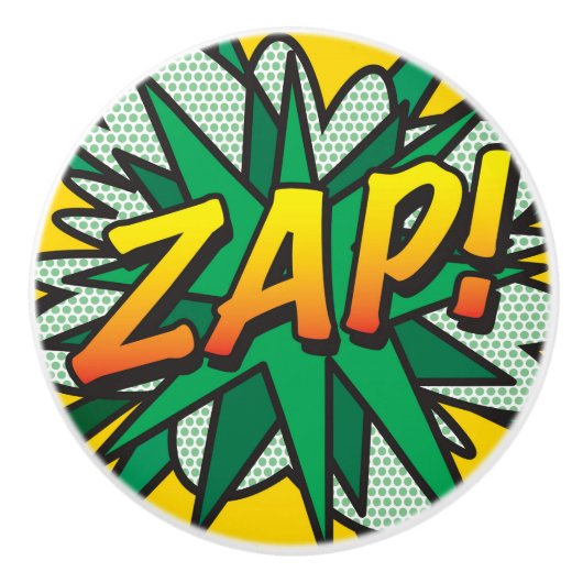 ZAPおもしろいレトロ漫画ブックアーポップ・アートのト セラミックノブ (正面)