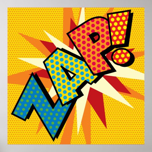 ZAPおもしろいレトロ漫画ブックアーポップ・アートのト ポスター (正面)