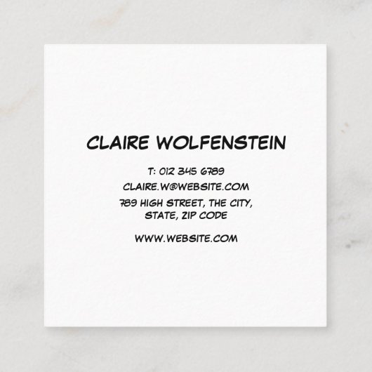 ZAPおもしろいレトロ漫画帳 スクエア名刺 (裏面)