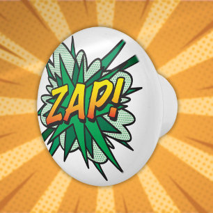 ZAP ファン レトロ コミック ポップアート セラミックノブ