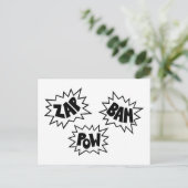 ZAP BAM POW漫画サウンドFX – 白 ポストカード (スタンド正面)