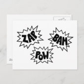 ZAP BAM POW漫画サウンドFX – 白 ポストカード (正面/裏面)