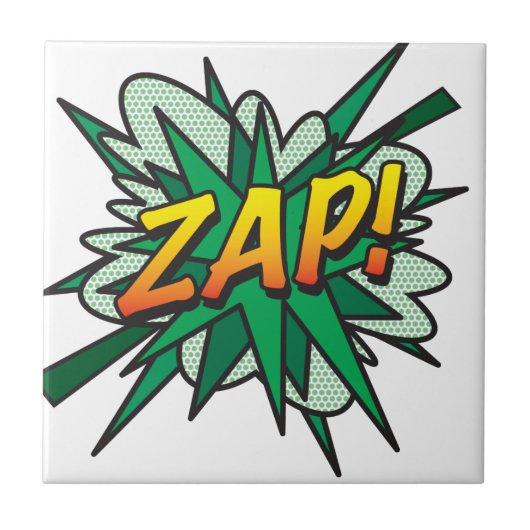 ZAP Fun レトロ コミック・ポップアート タイル (正面)