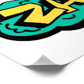 ZAP speech bubble word, hand drawn illustration ポスター (角)