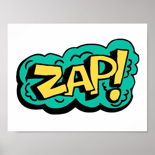 ZAP speech bubble word, hand drawn illustration ポスター (正面)
