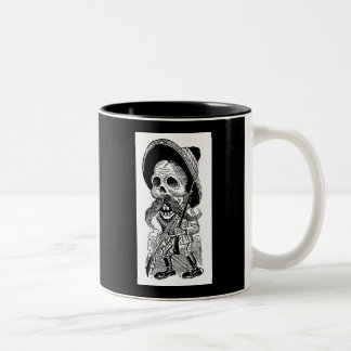 Zapatista Calavera。 c.早い1900's。 メキシコ ツートーンマグカップ