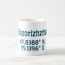 Zaporizhzhia緯度動揺して経度 コーヒーマグカップ