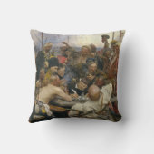 Zaporozhianのコサック人のIlya Repinの応答 クッション (裏面)