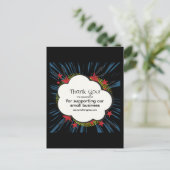 "zappy"の背景で"ありがとう"をパーソナライズ ポストカード (スタンド正面)