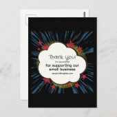 "zappy"の背景で"ありがとう"をパーソナライズ ポストカード (正面/裏面)