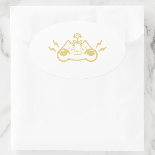 Zappy Chip the Cute Chipmunk 楕円形シール (バッグ)