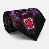 ZARのタイの黒いジャガー ネクタイ (ロール)